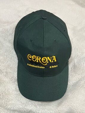 Corona Embroidered Hat in Dark Green with Yellow Logo